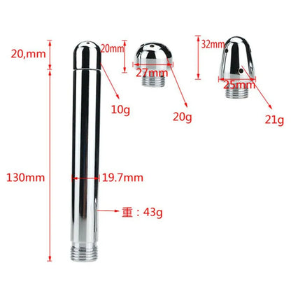 Anal Douche Enema Set – Aluminum Shower with 3 Nozzle Options for Complete Cleansing