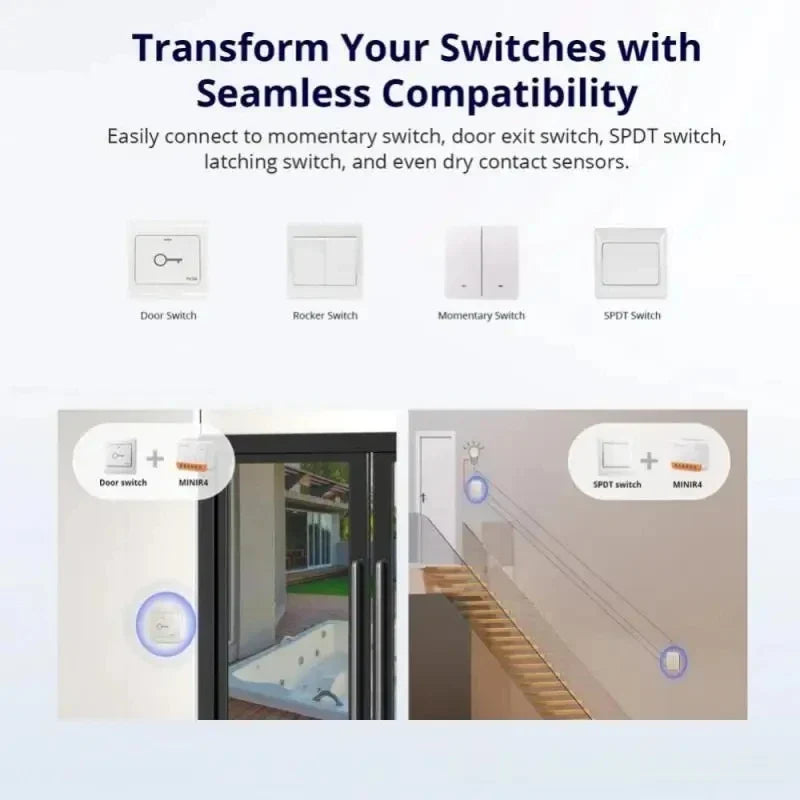 Sonoff Mini R4 Extreme WiFi Smart Switch - Two Way Remote Control Relay Module for Smart Home eWeLink App Alexa Google Assistant