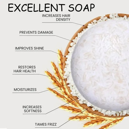 Organic Rice Shampoo Bar – Oil-Free, Nourishing Hair Growth & Anti-Hair Loss