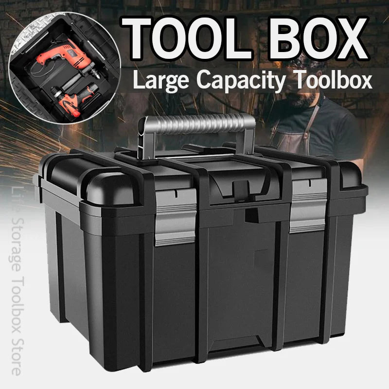 Large Portable Toolbox — Height-Adjustable Tool Organizer Suitcase for Garage, Workshop & Hardware Parts