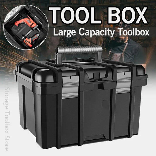 Large Portable Toolbox — Height-Adjustable Tool Organizer Suitcase for Garage, Workshop & Hardware Parts