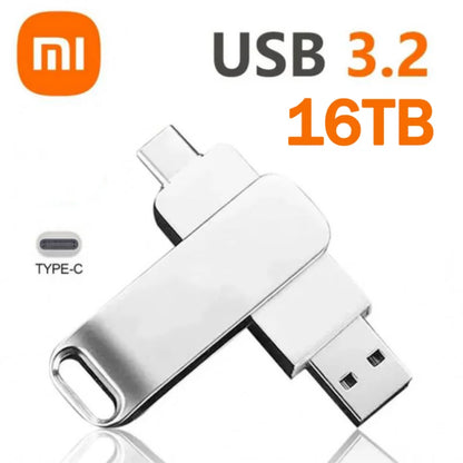 Xiaomi 16TB USB 3.2 Flash Drive — Super High-Speed Metal U Disk, Waterproof Type-C SSD Pen Drive