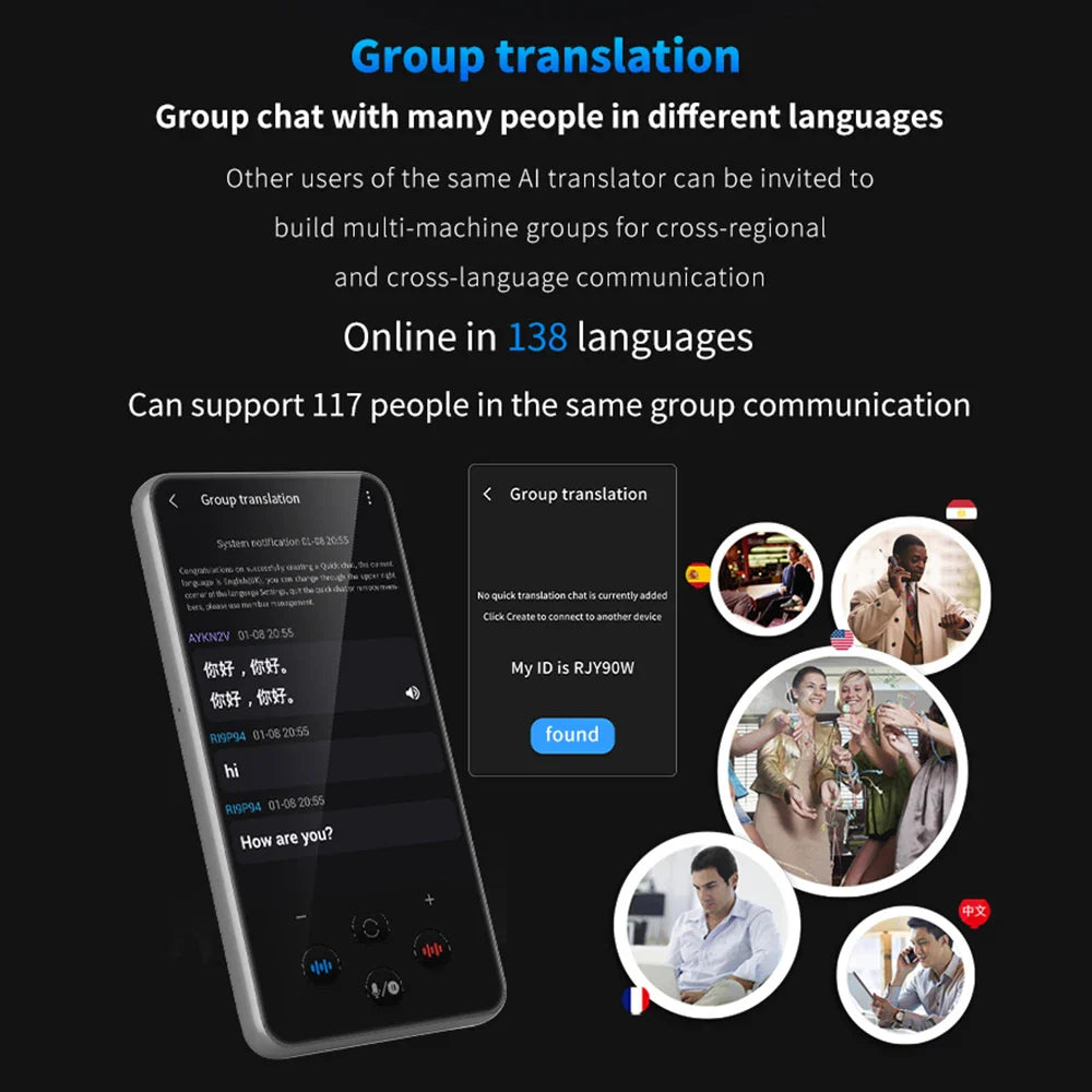 S85 Pro Language Translator Device – 138 Languages, 4-Inch Screen, Offline Voice & Video Translation, 8GB Storage, 2000mAh Battery
