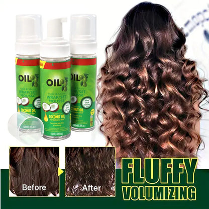 Wrap Foam Hair Mousse – Strong Hold Setting Lotion for Natural Hair, Moisturizing Curl & Shine Mousse