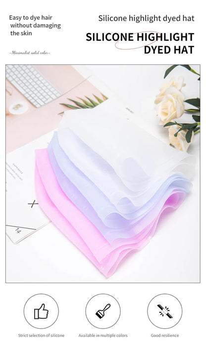 Silicone Hair Highlighting Cap with Hook Needle – Reusable Hair Dye Set for Salon & Professional Hair Coloring