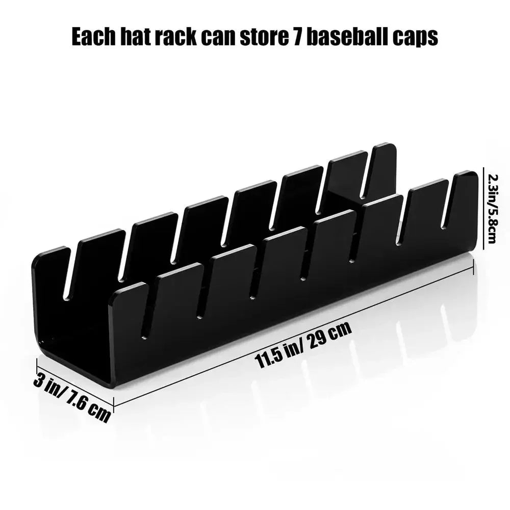 Stackable Acrylic Baseball Cap Rack — Rectangular Hat Organizer Stand for Display and Storage