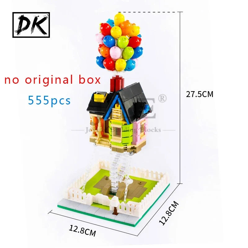 555PCS Flying Balloon House Building Blocks - MOC 7025 City Street View Model & Creative DIY Toy Gift