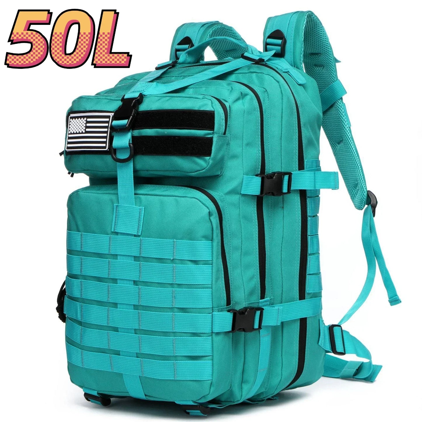 30L/50L Waterproof Nylon Backpack – 1000D Tactical Outdoor Bag for Camping, Hiking, Fishing & Hunting