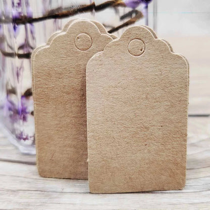 100pcs Black & Kraft Paper Gift Tags – 5×3cm Rectangular Heart Hollow Labels with 100 Hemp Strings for Hand Drawn or DIY Gift Tags