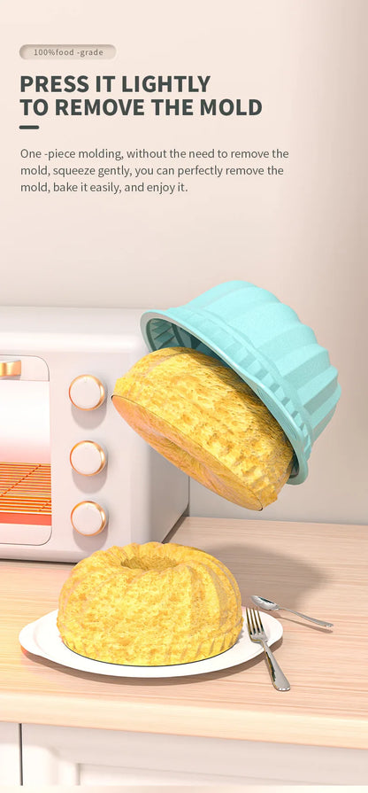 3D Silicone Cake Mold Decorating Tool for Pastry, DIY Cake Pan, Fluted Tube Pan and Airfryer Bakeware Accessories
