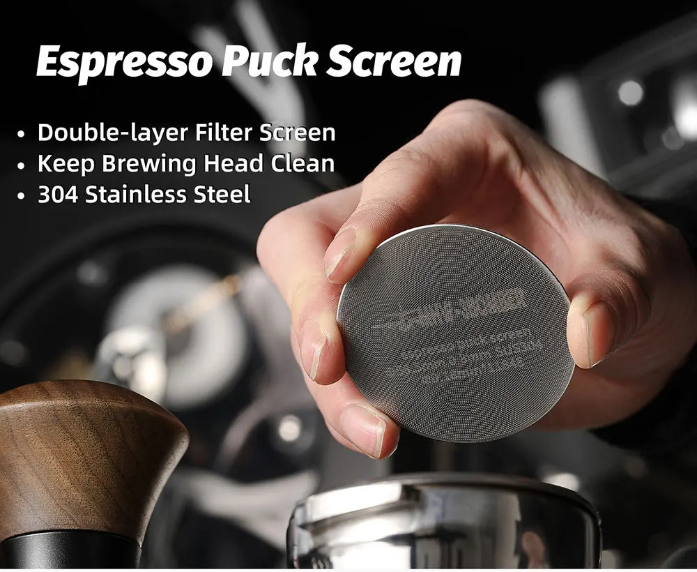 Reusable Coffee Filter Screen – 51/53/58mm Heat Resistant Mesh for Portafilter, Barista Espresso Puck Screen