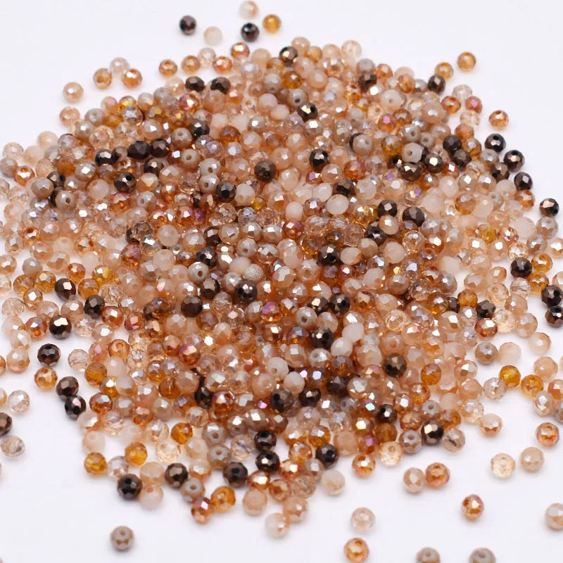 Mixed Color Crystal Glass Beads - 4mm Faceted Rondelle Spacer Beads for DIY Bracelet & Jewelry Making Crafts