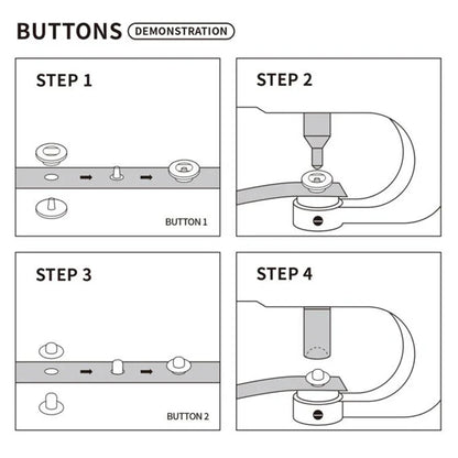 10mm, 12.5mm & 15mm Stainless Steel Snap Fasteners – Sewing Buttons for Clothing, Jackets & Leather Crafts