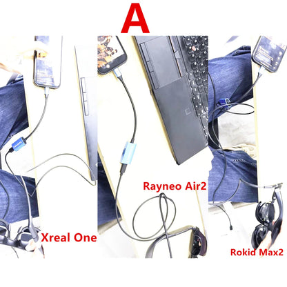 AR Glasses Hub – Multi-Device Type-C & HDMI-Compatible Charging Adapter for Xreal, Viture, Rokid, Rayneo XR