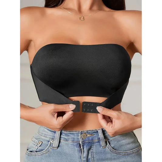 Women's Strapless Seamless Bra — No Padding, Front Button Comfortable Smooth Underwear