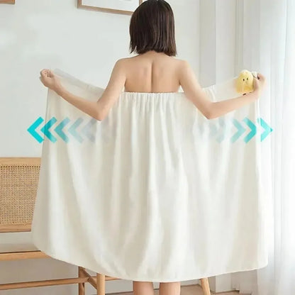 Cute Cartoon Wearable Bath Towel – Large Absorbent Quick-Dry Skirt Wrap for Women