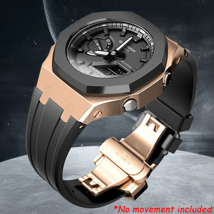 Gen4 Mod Kit for Casioak GA2100/2110 – Metal Bezel, Rubber Watch Case & Stainless Steel Strap