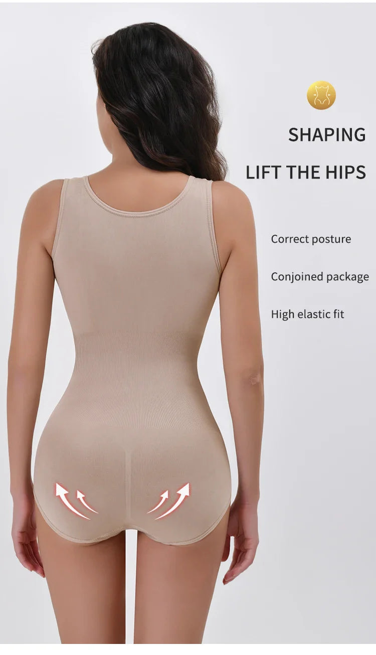 Bodysuit Shapewear – Double Breasted Tummy Control Body Shaper, Postpartum Slimming Waist Trainer & Comfort Corset for Flat Belly
