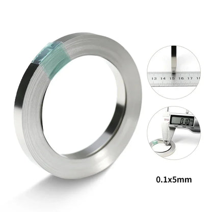 10m Roll 18650 Li-ion Battery Nickel-Plated Strip – 0.1-0.2mm Spot Welder Connector Steel Belt