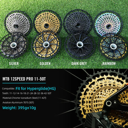 SPEDAO 12-Speed 10-50T Bicycle Cassette – 12V MTB Freewheel Sprocket for SX NX GX, XD & HG Compatible
