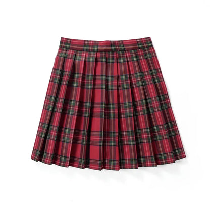 Women’s High Waist A-Line Skirt – Summer Harajuku Style Black Mini Pleated School Girl Uniform