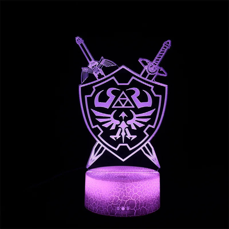 Zelda 3D Night Light Lamp – Link Breath of the Wild Anime Figure for Kids Gift