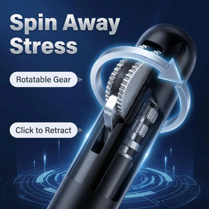 Metal Gear Fidget Pen - Low Center of Gravity 0.5mm Quick-Dry Ink Pen for Exams & Office Use