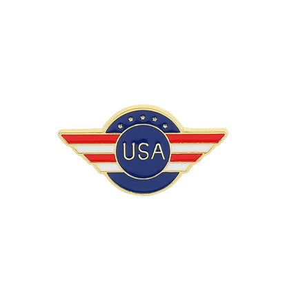 USA Flag Lapel Pin – Cute Coat of Arms & American Map Brooch, National Emblem Button Badge