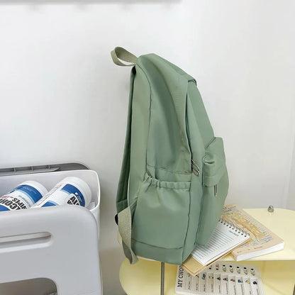 Simple Solid Color Casual Backpack | Lightweight Multifunctional Bag for School & Travel