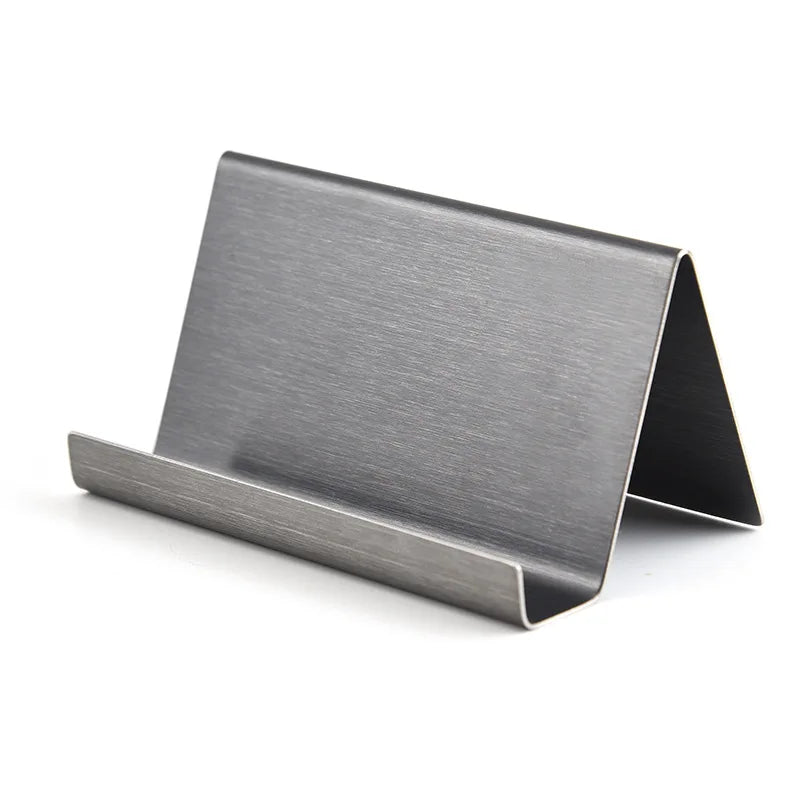 Metal Business Card Name Tag Display Rack – Desktop Organizer & Cellphone Holder for Conference Room
