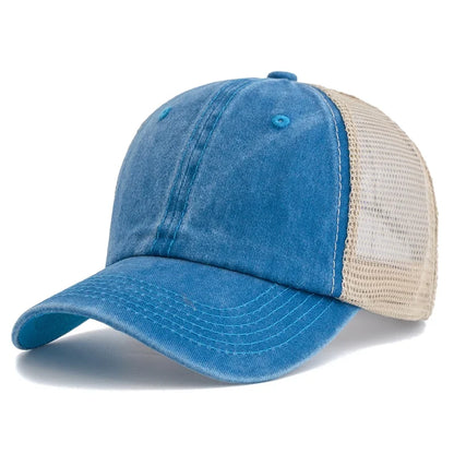 Unisex Washed Cotton Trucker Hat - Multi Color Casual Baseball Cap for Men & Women