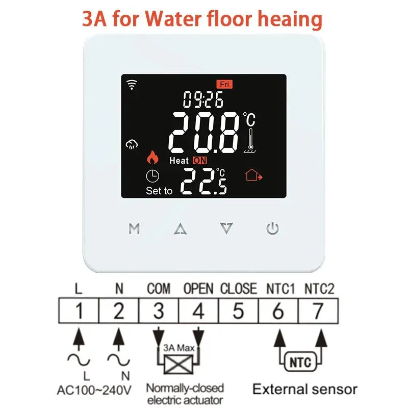 Tuya Smart WiFi Thermostat – Remote Controller for Water, Electric & Gas Floor Heating with Google Home & Alexa Compatibility
