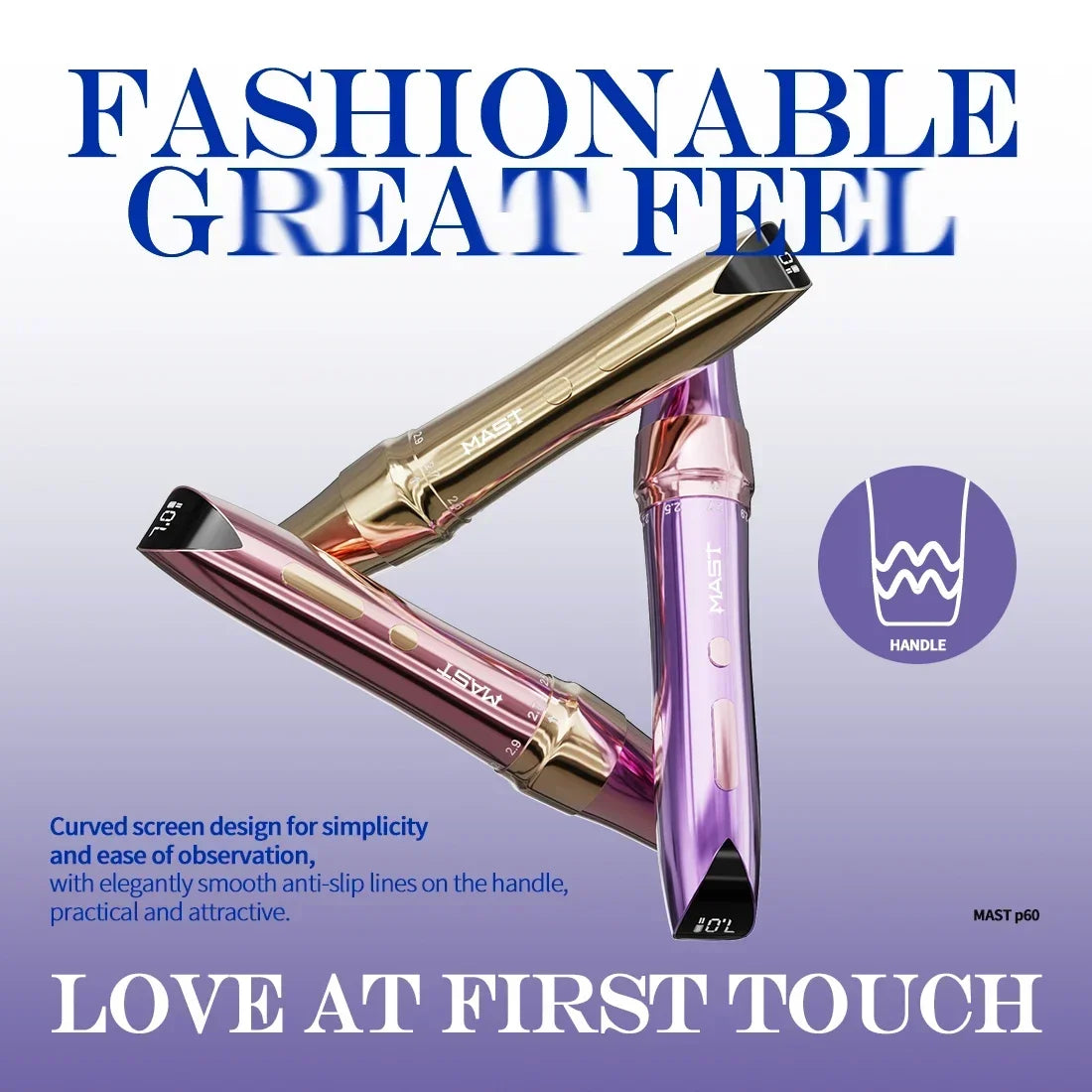 Mast P60 Wireless Tattoo Pen – Permanent Makeup Kit with 2 Batteries & 5 Adjustable Strokes for Eyebrows, Eyeliner & Lips