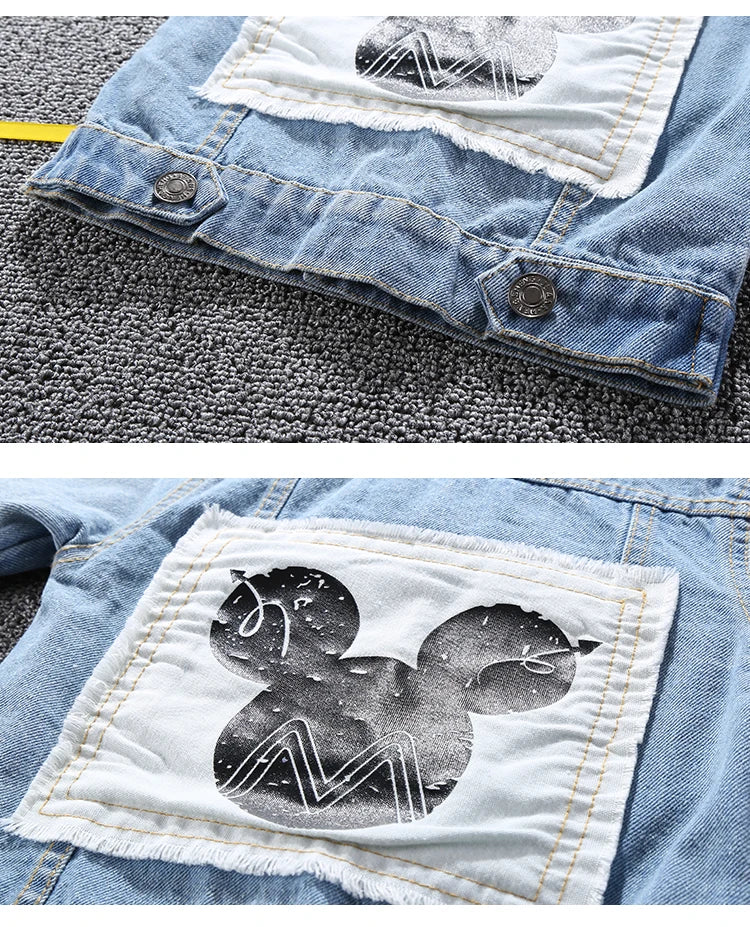 Mickey Denim Jacket for Kids – Cartoon Jean Coat for Boys & Girls, Stylish Autumn Outerwear