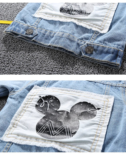 Mickey Denim Jacket for Kids – Cartoon Jean Coat for Boys & Girls, Stylish Autumn Outerwear