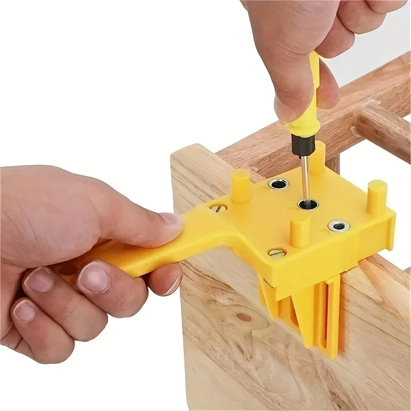 Woodworking Straight Hole Drilling Locator – Handheld Positioning Tool for Furniture Tenon & Wooden Board Connection