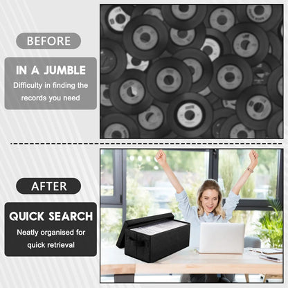 2/4PCS Stackable DVD Storage Boxes – Dustproof Nonwoven Fabric CD & DVD Organizer Cases