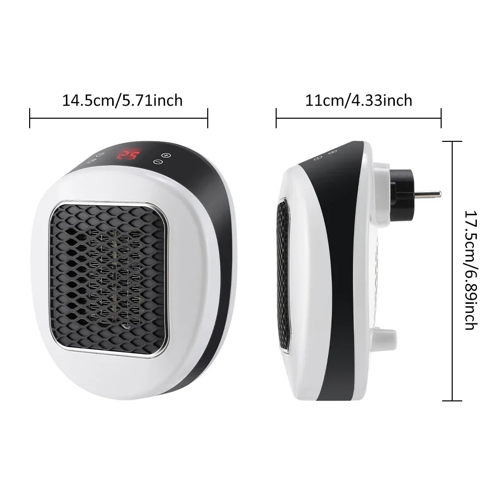 Portable PTC Electric Heater – EU/US Wall-Plug, Adjustable Temperature, Low-Noise Home & Bathroom Warmer