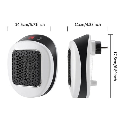 Portable PTC Electric Heater – EU/US Wall-Plug, Adjustable Temperature, Low-Noise Home & Bathroom Warmer