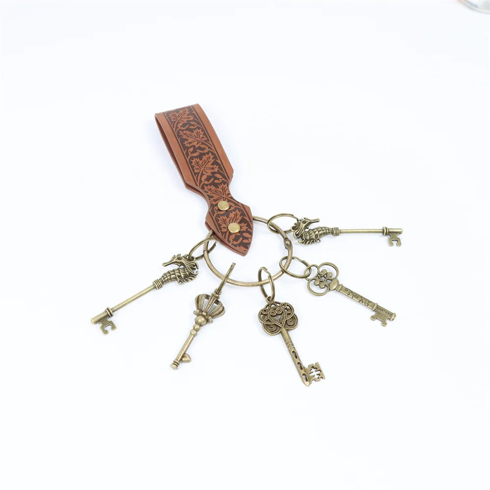 Medieval & Renaissance Cosplay Belts – Retro Metal Rings and Keychain Accessories