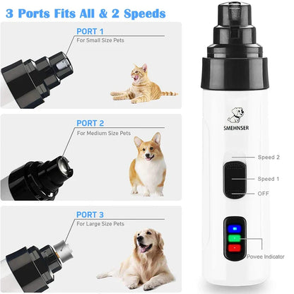 Painless USB Charging Dog Nail Grinder – Rechargeable Electric Pet Nail Clippers for Quiet Grooming of Dog & Cat Paws