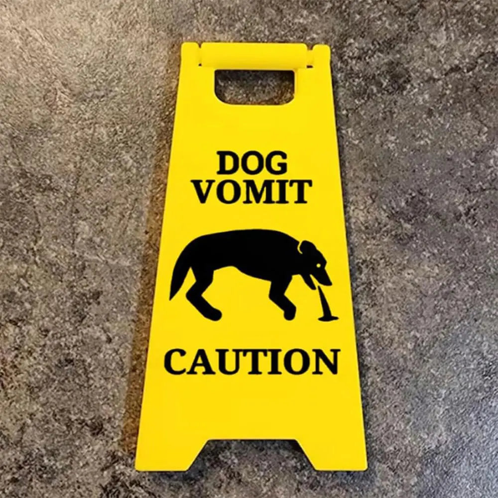 Funny Cat & Dog Vomit Yard Sign – Bright Yellow Outdoor Novelty Gift