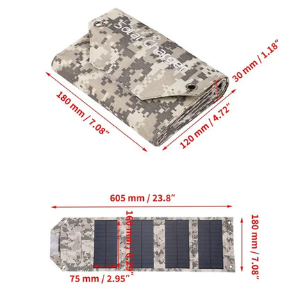 60W 80W 100W Foldable Solar Panel — 5V USB Portable Waterproof Charger for Phone, Camping & Power Bank