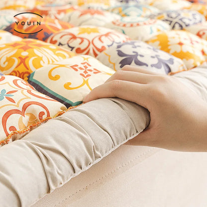 Cotton Floral Sofa Cover - Anti-Slip Couch Cushion & Tatami Furniture Protector