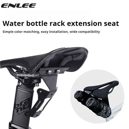 ENLEE Aluminum Bike Water Bottle Cage Extension Bracket – MTB & Road Bicycle Saddle Seat Mount Adapter for Cycling Hydration Setup