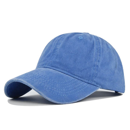 Baseball Snapback Cap – Pure Color Cowboy Hat, Water-Washed Hip Hop Fitted Cap for Men & Women, Spring & Autumn