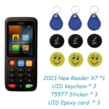 X7 Smart Card Reader RFID Copier IC ID Token Duplicator 125kHz Badge Writer 13.56MHz NFC Programmer