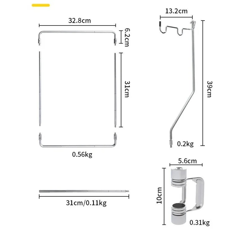 Outdoor Portable IGT Table Light Pole Bracket – Stainless Steel Camping Desktop Accessory