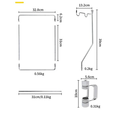 Outdoor Portable IGT Table Light Pole Bracket – Stainless Steel Camping Desktop Accessory
