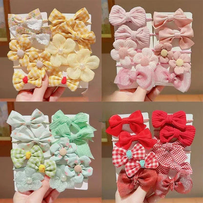 10 Pcs Baby Girl Flower Hair Bands Set – Cute Colorful Soft Scrunchies Ponytail Holders for Kids